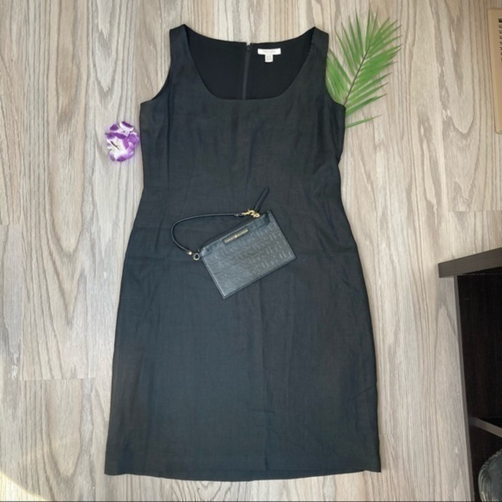 💋Emmanuel Ungaro black linen sheath casual work office dress 👗 8